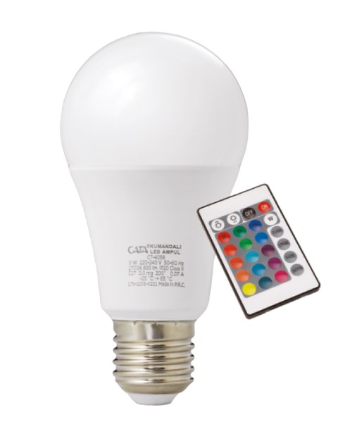 9W RGB AMPUL (UZAKTAN KUMANDALI)(BEYAZ)