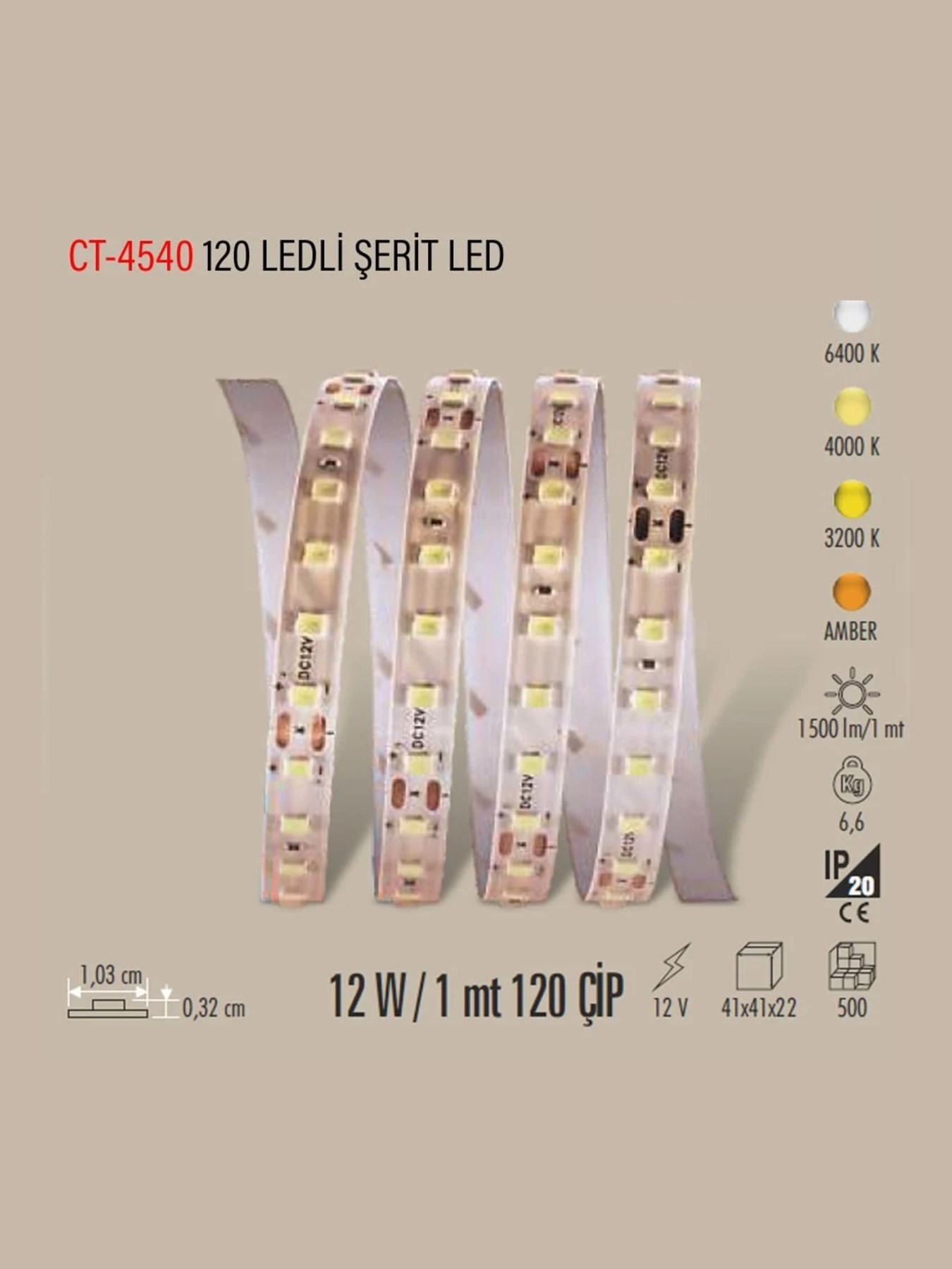 120 ÇİP ŞERİT LED (4000K)