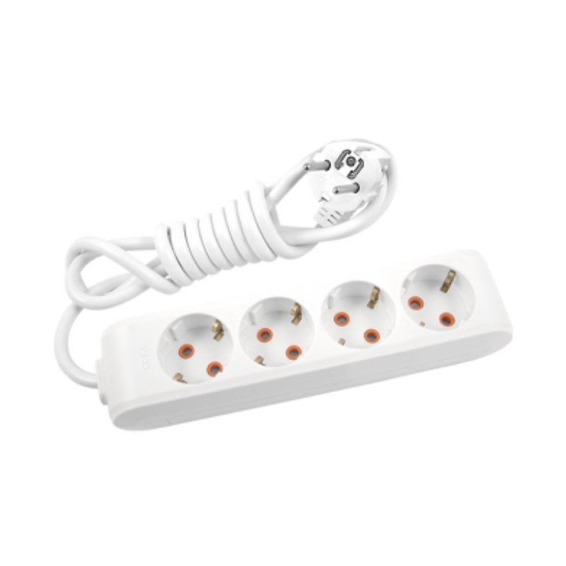 MULTİ-LET DÖRTLÜ PRİZ TOPRAKLI KABLOLU Ç.K. 2 MT