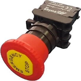 SW-AS542E 40MM KAFA PLASTİK MANTAR BUTON (1NC) ACİL STOP ETİKETLİ