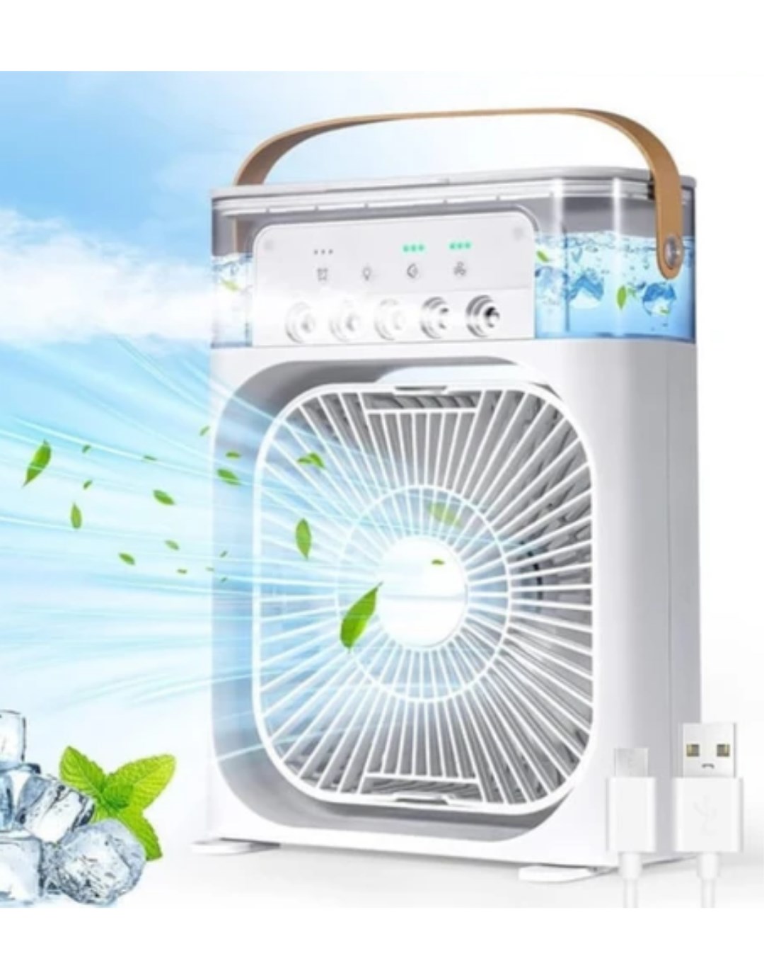 BUZLU AIRCOOL VANTİLATÖR BEYAZ İNPUT:5V 2A POWER:10 W