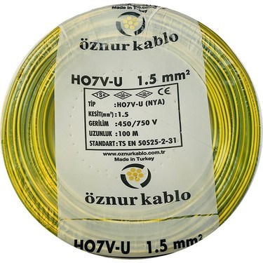H07V-U (NYA) 1X1,5 SARI YEŞİL