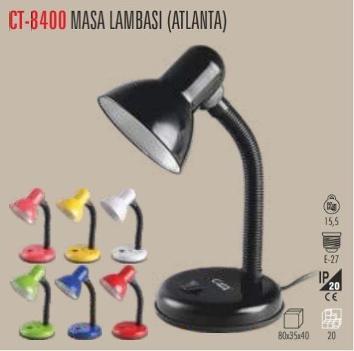 MASA LAMBASI ( ATLANTA )(SİYAH-BEYAZ-KIRMIZI-MAVİ-YEŞİL-PEMBE)