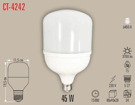 45W TORCH LED AMPUL (E-27) (BEYAZ)