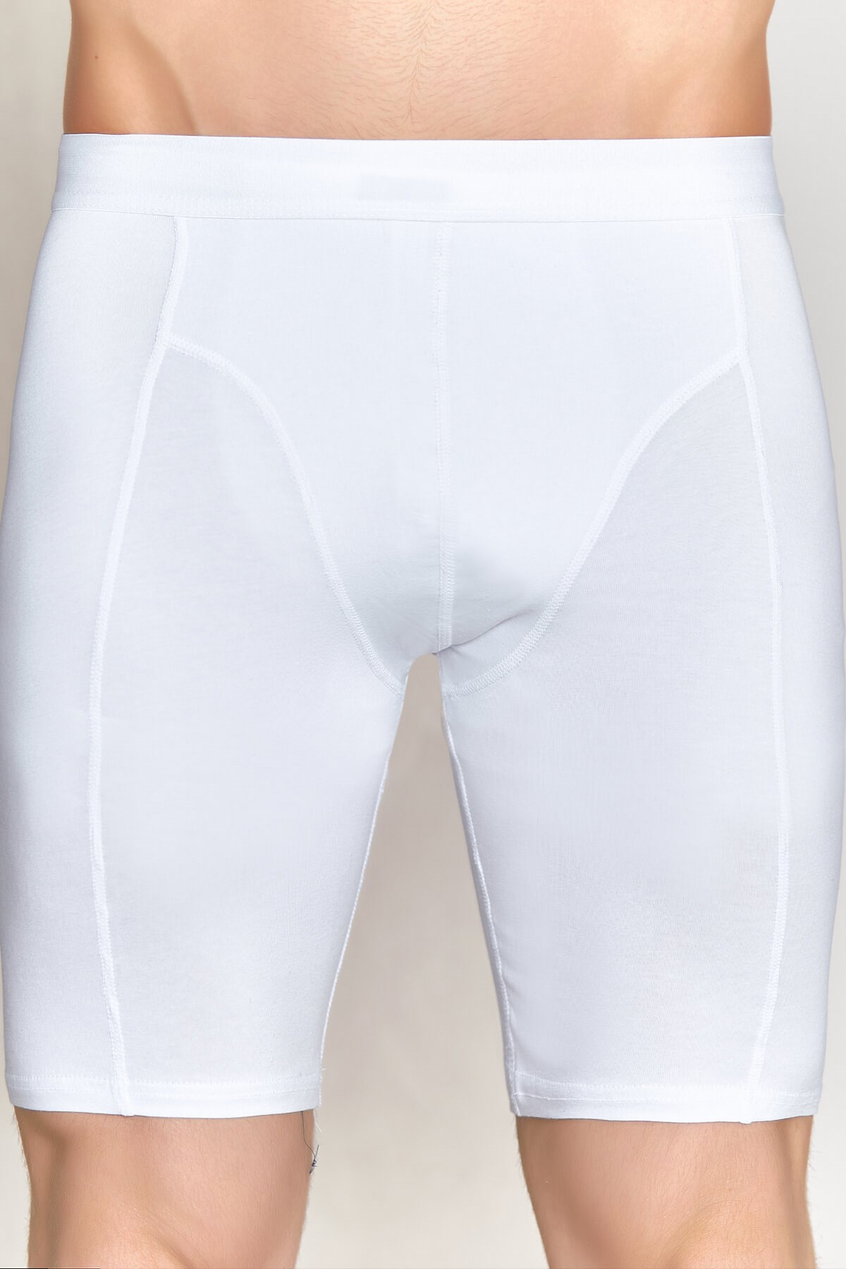 1125 ERKEK UZUN BOXER-BEYAZ-L