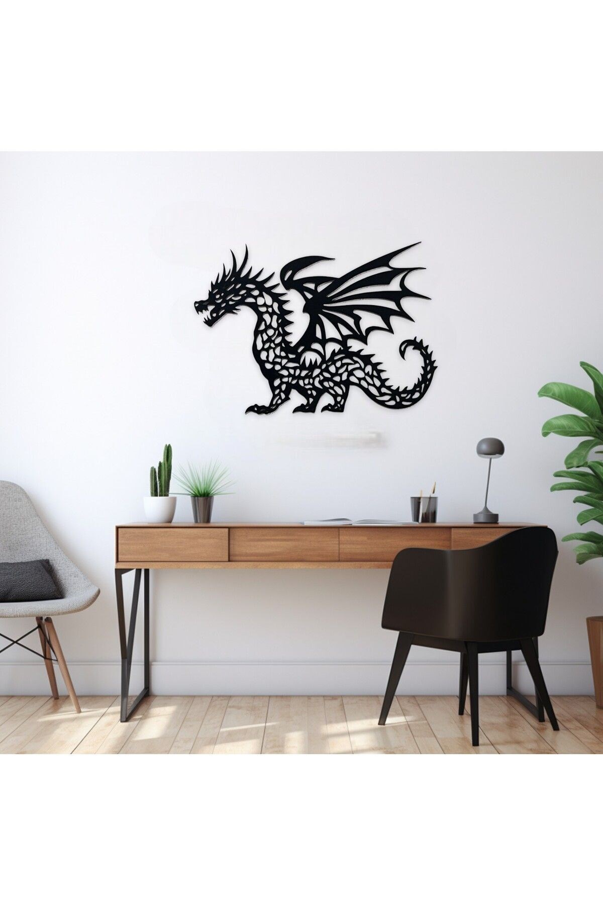 Dragon Motifi Dekoratif Duvar Süsü, Ejderha Deseni Ev Ofis Çocuk Odası Tematik Dekor