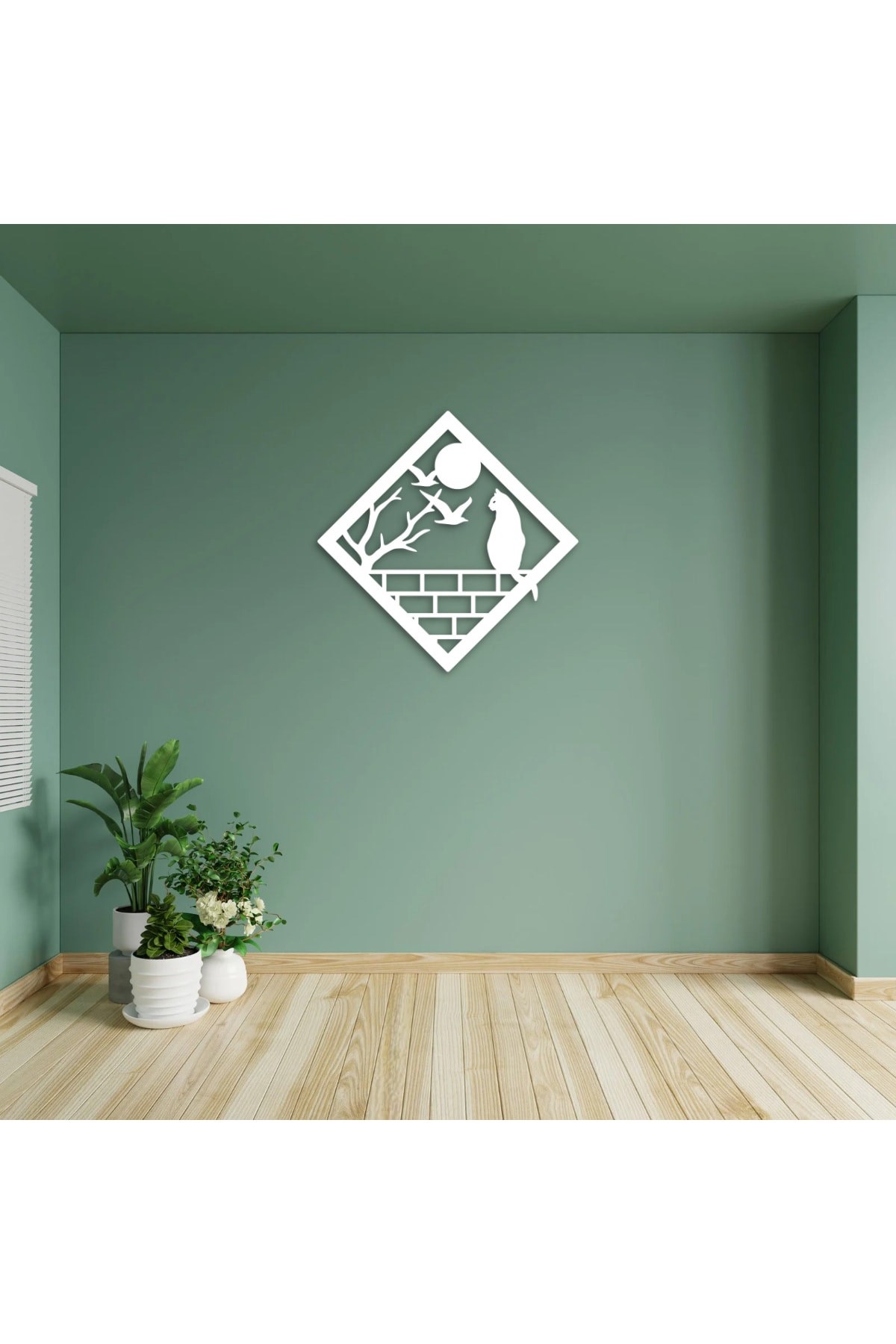 Ahşap Mdf Dekoratif Simple Cat Duvar Süsü