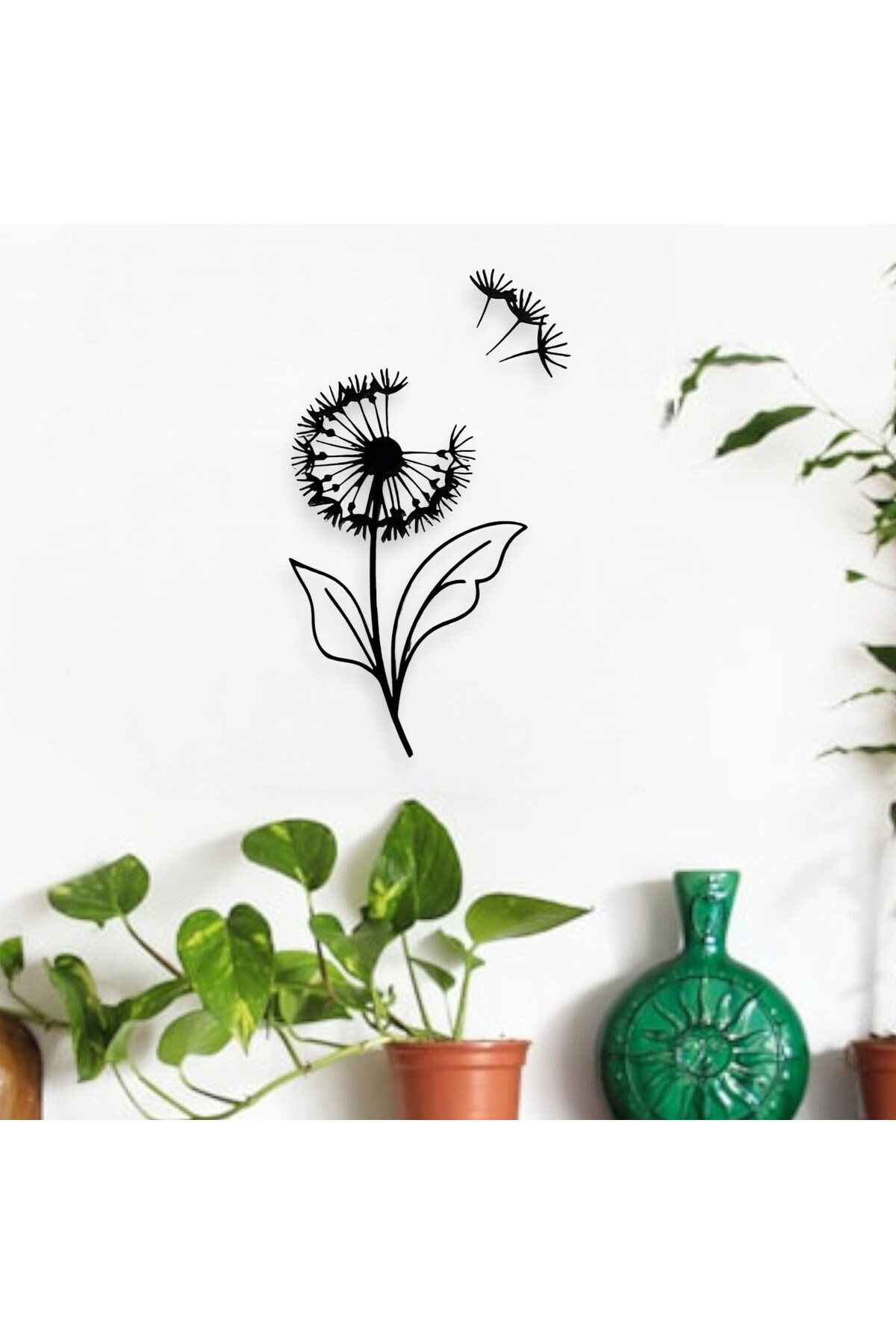 Uçuşan Parçaları  ile Karahindiba Dandelion Çiçeği Duvar Dekoru