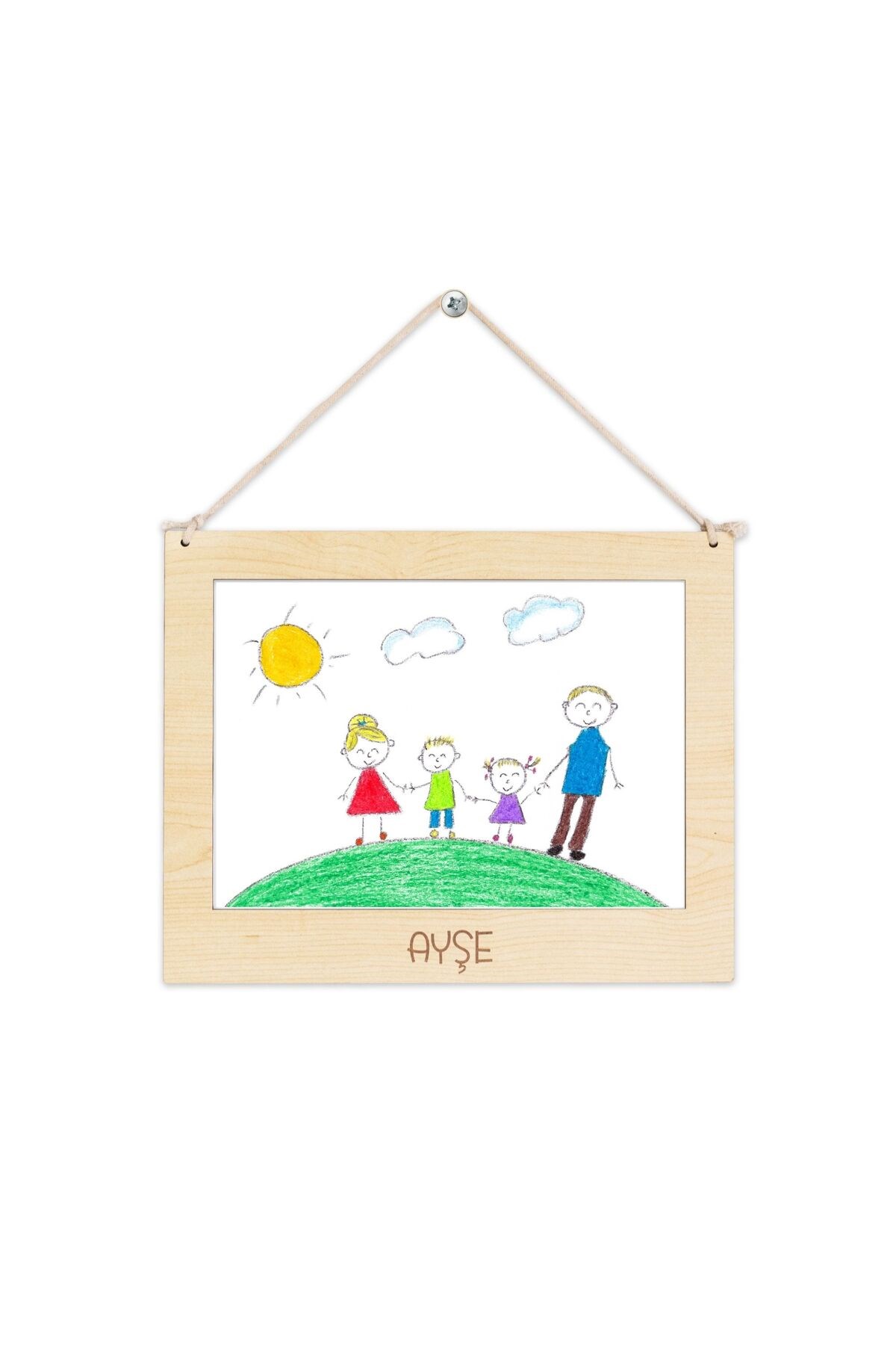 Kişiye Özel Ahşap Çocuk Resim Çerçevesi İsimli Çerçeve Çocukların Resimleri İçin Özel Ahşap Çerçeve