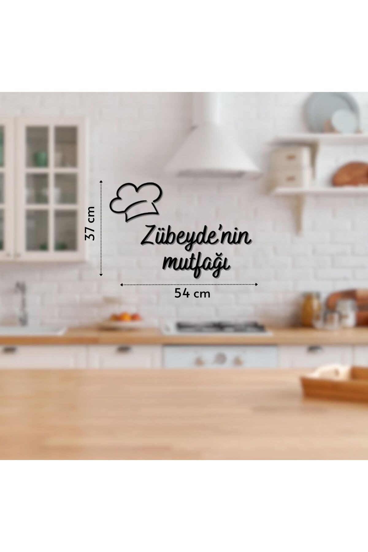 Kişiye Özel Mutfak Duvar Yazısı - [İsim]'nin Mutfağı Siyah Ahşap Dekor - Özgün Mutfak Dekorasyonu