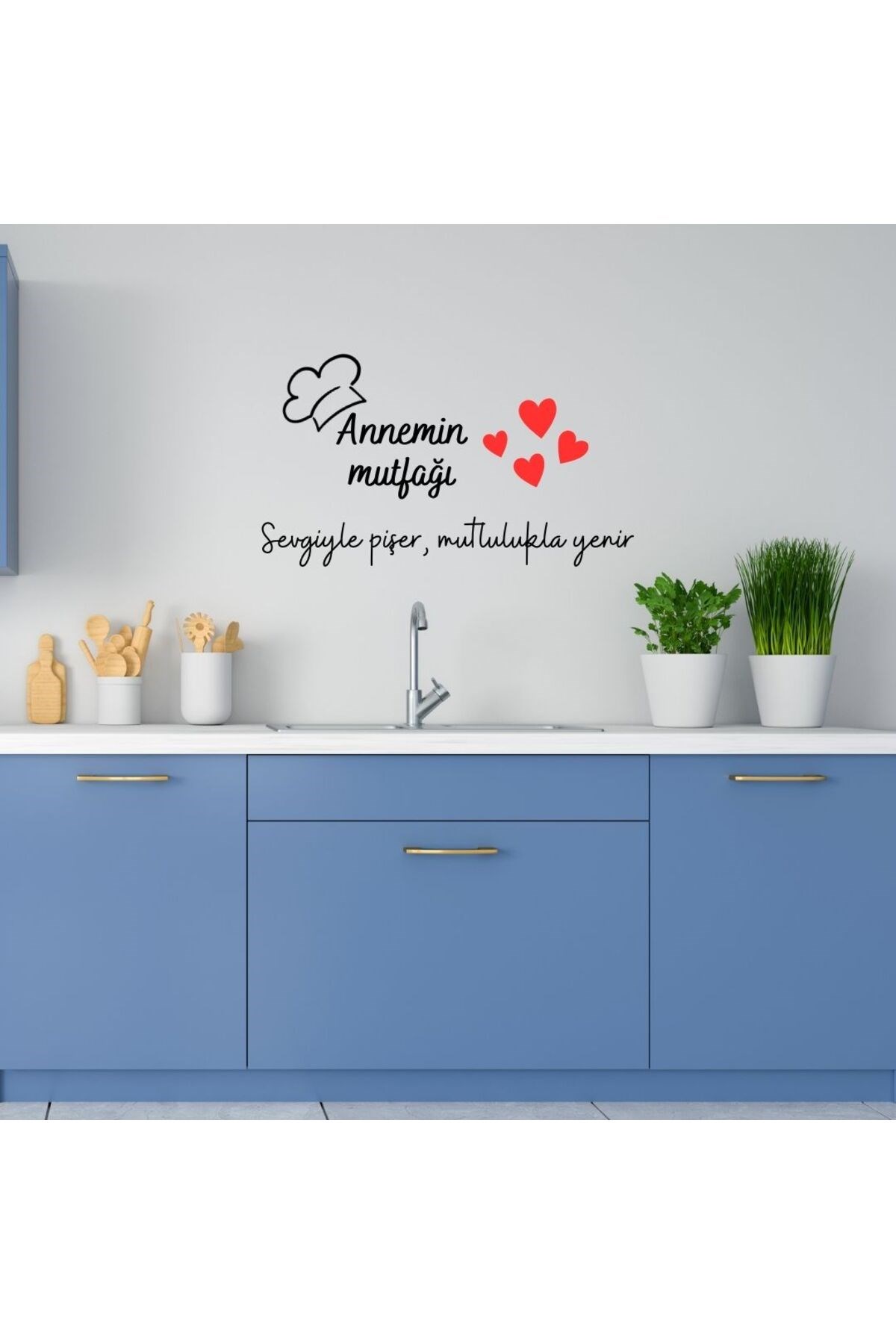 Annemin Mutfağı Siyah Ahşap Duvar Dekoru - Sevgiyle Pişer, Mutlulukla Yenir Anneler Günü Hediyesi