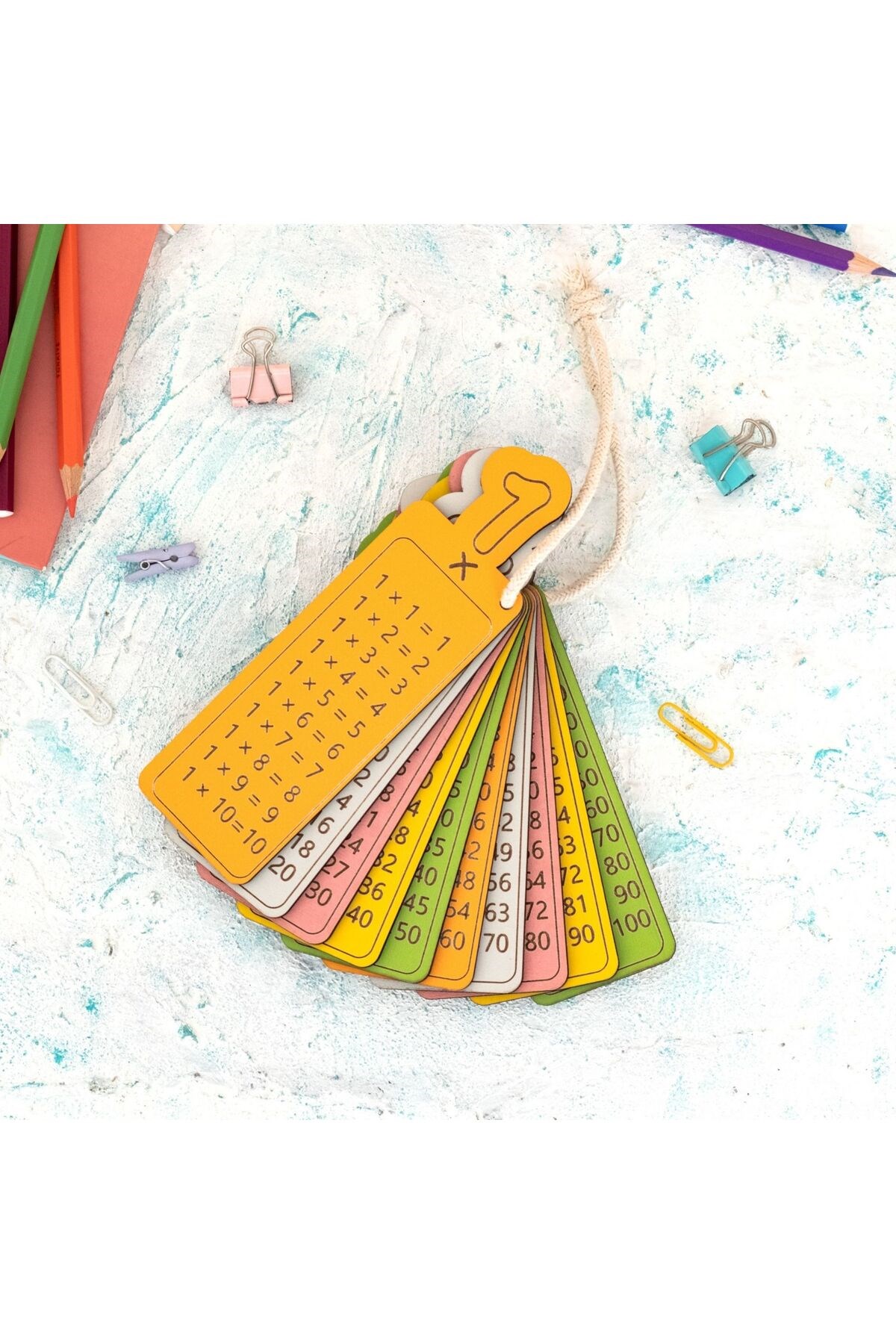 Ahşap Renkli ve Doğal Çarpım Tablosu Seti | Montessori Uyumlu Eğitim Materyali