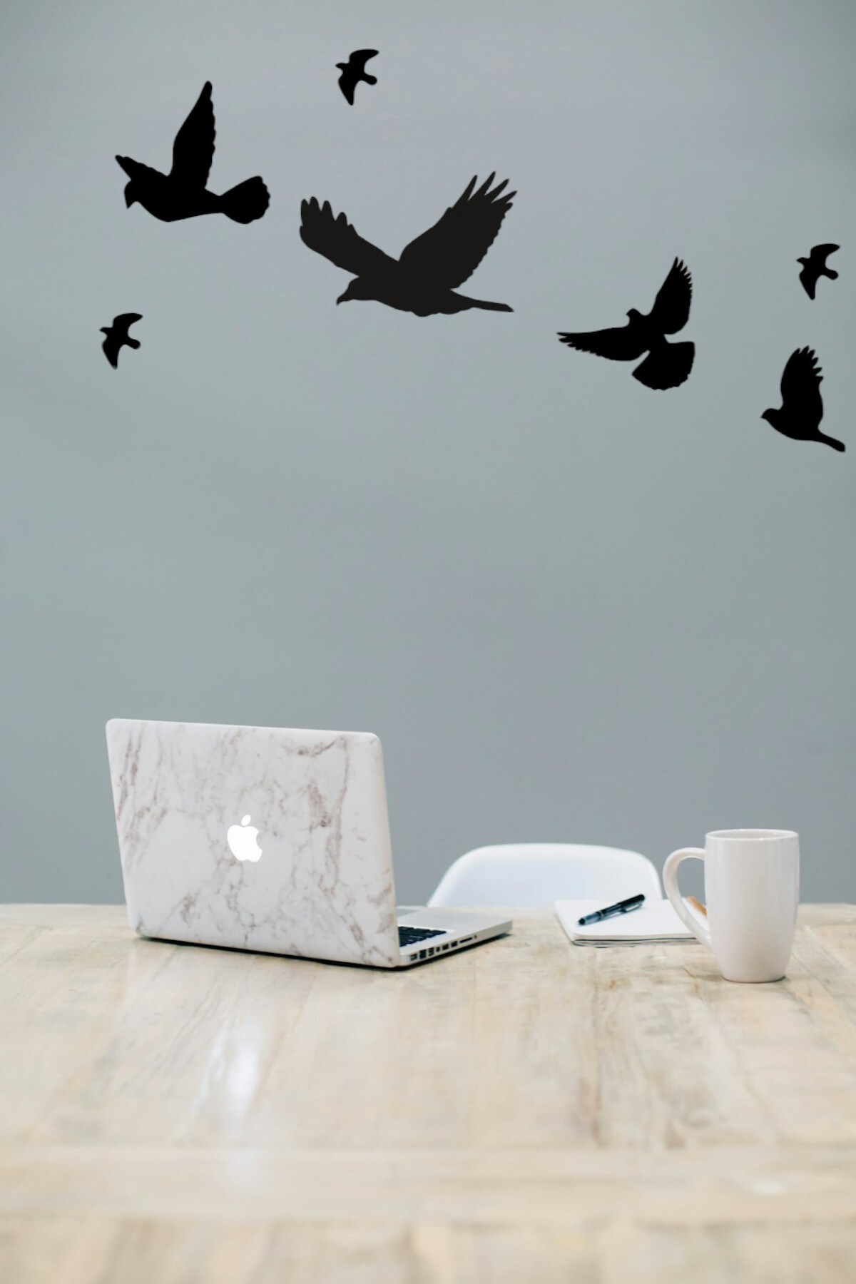 Ahşap MDF Uçan Kuşlar Duvar Dekoru, 7 Parçalı Kuş Figürleri, Doğa Temalı MDF Duvar Süsü, Modern Ev