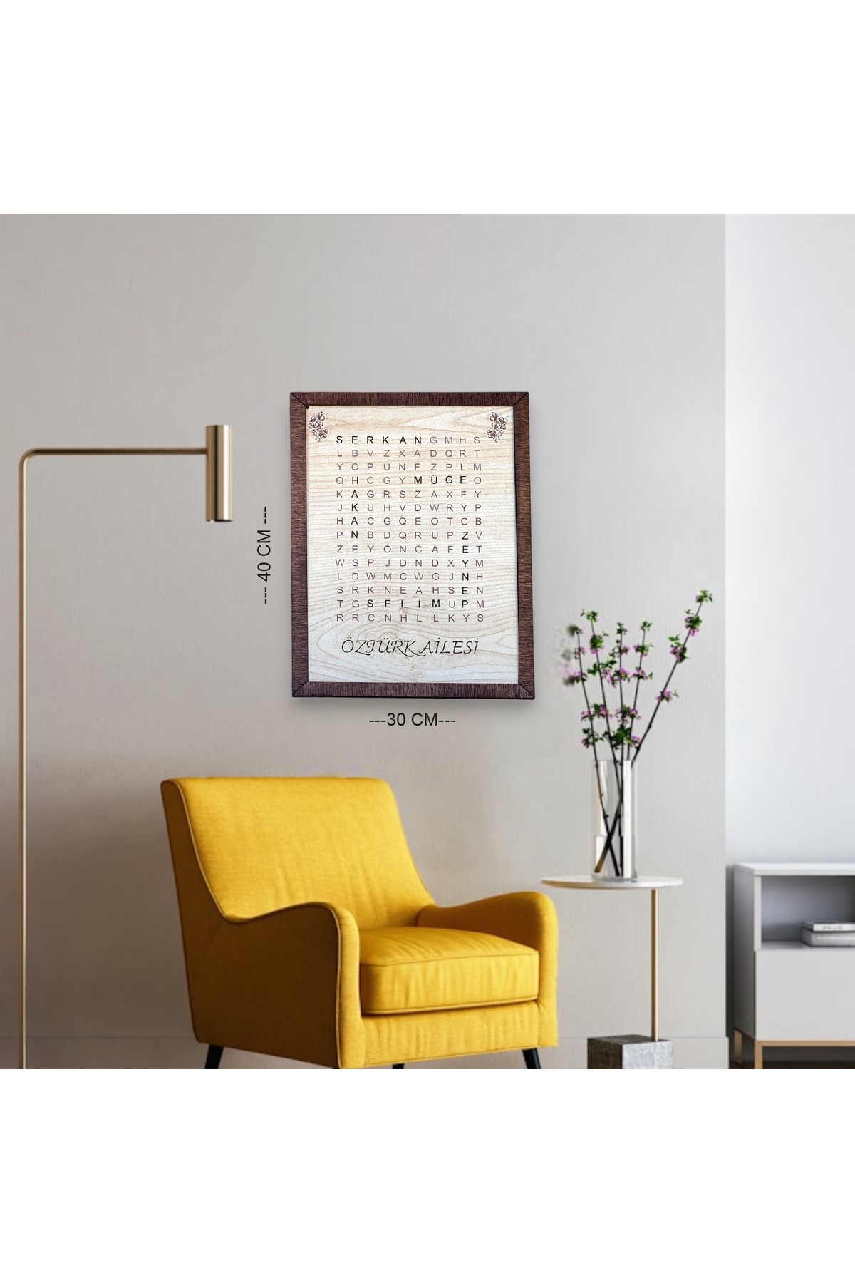 Kişiye Özel Aile İsimli Duvar Dekorasyonu - Kelime Sudoku Tasarımı