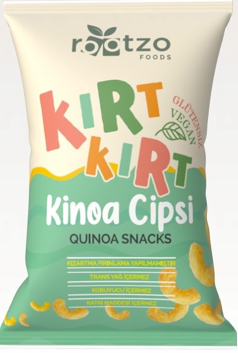 Rootzo Kırt Kırt Glütensiz ve Vegan Sağlıklı Atıştırmalık Kinoa Cipsi 30 g