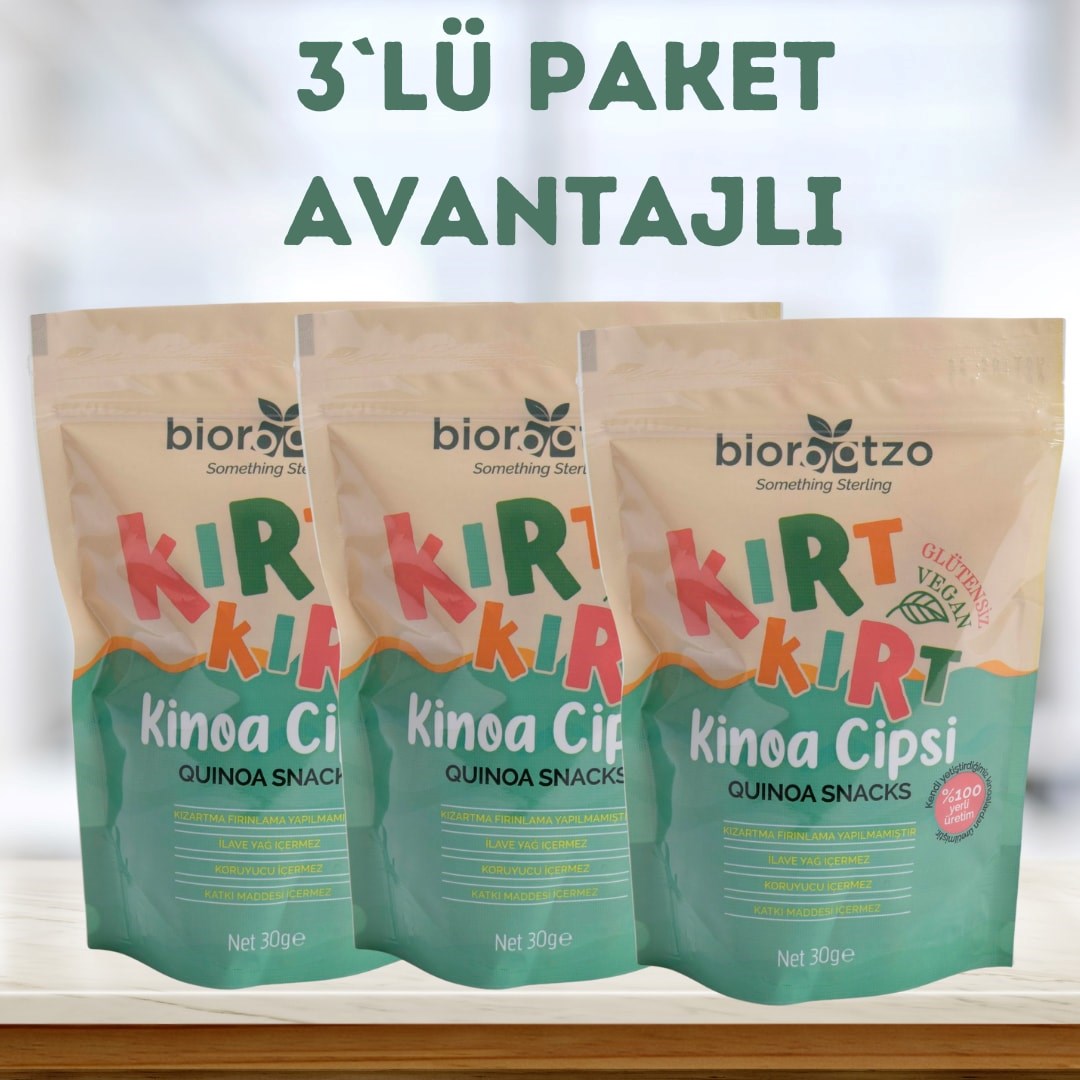 Biorootzo Kırt Kırt Glütensiz ve Vegan Kinoa Cipsi 30 g X 3 Adet