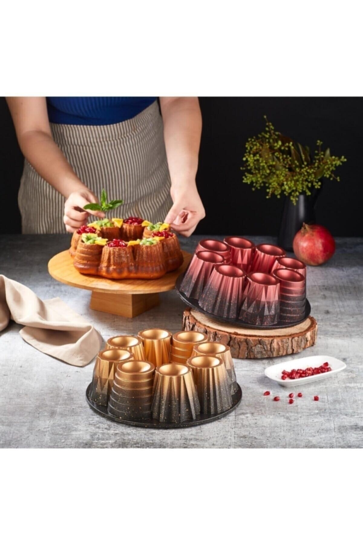 3280 26cm Döküm Muffin Cupcake Kek Kalıbı