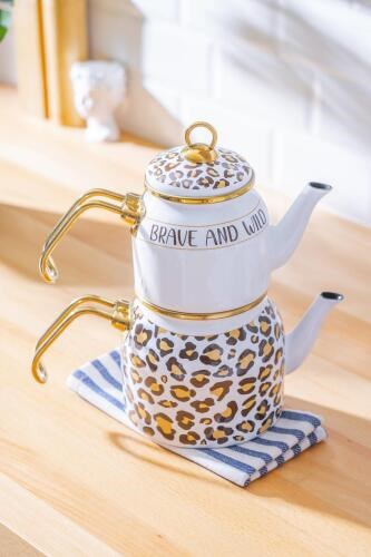 Alt-Üst Emaye Mini Çaydanlık Takımı