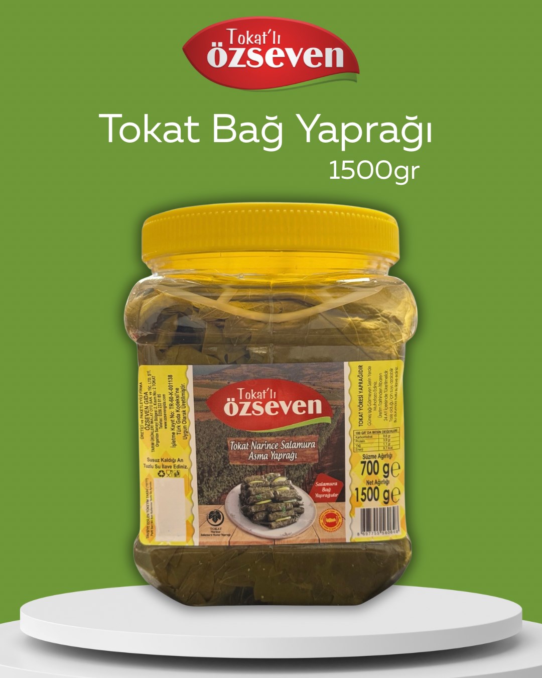 Tokat'lı Özseven Bağ Yaprağı 1,5kg — Özseven Gıda