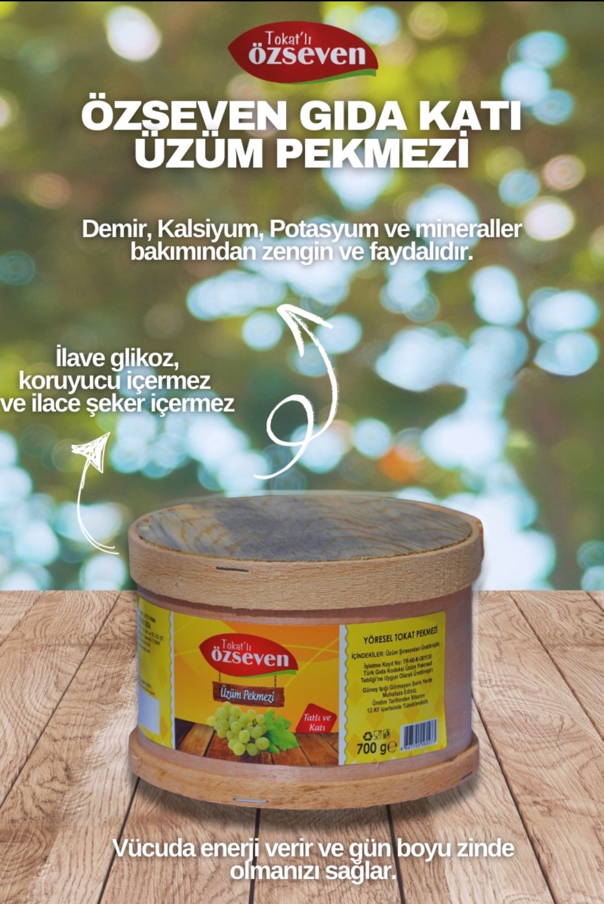 kuzubeyoğulları Özseven Gıda Tokat Zile Katı Üzüm Pekmezi (700GR) — görsel 2