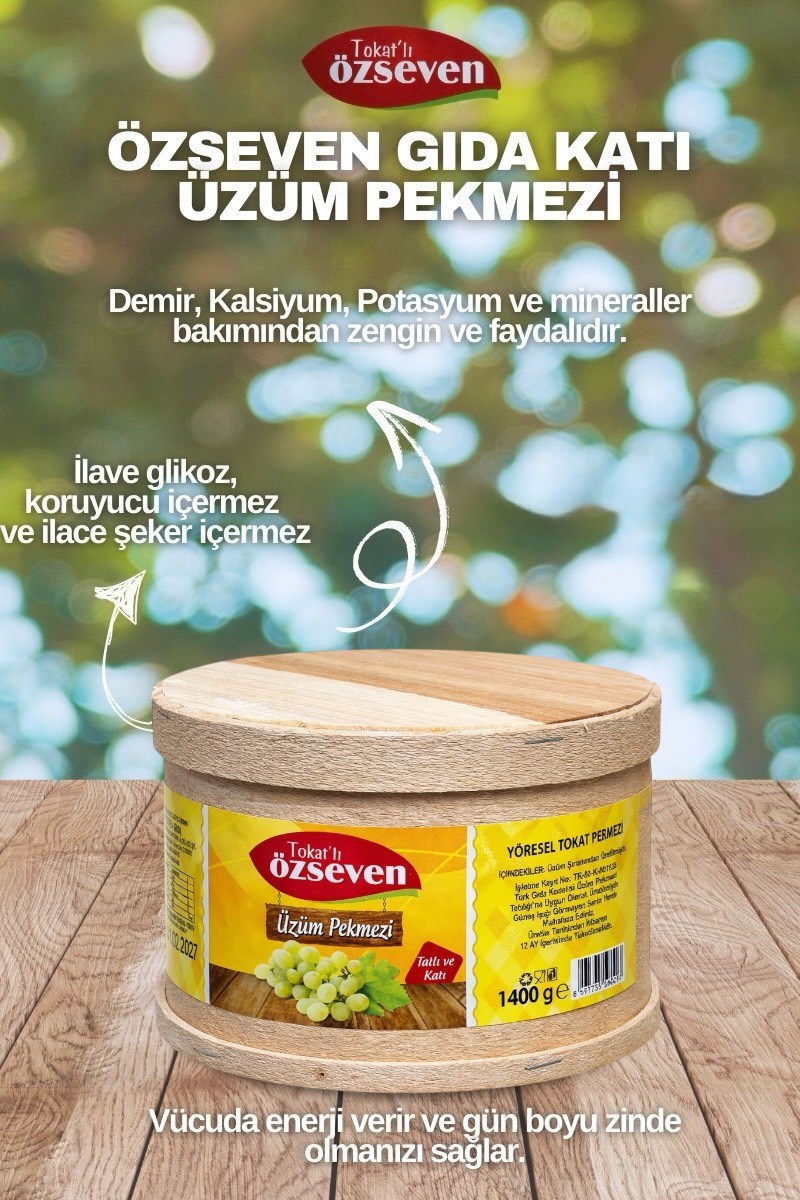 Özseven Katı Üzüm Pekmezi 1400gr — Özseven Gıda — görsel 2