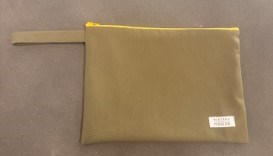 YEŞİL, SARI FERMUARLI CLUTCH ÇANTA, 100% COTTON, İÇ KISIM SU GEÇİRMEZ İMPERTEKS KUMAŞ