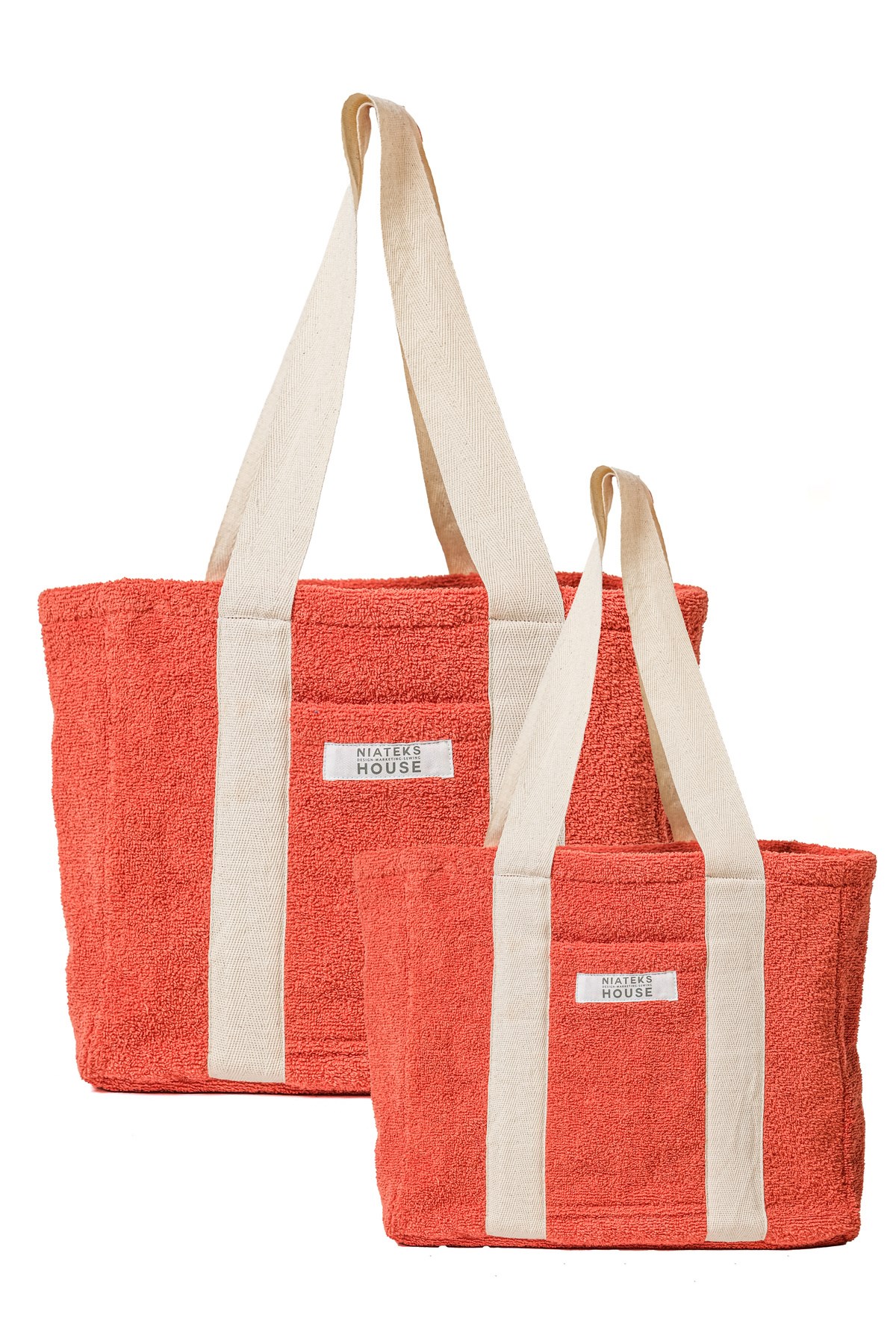 HavluBag Anne&Kız Takım Havlu Plaj Çantası – Fermuarlı, Kanvas Astarlı