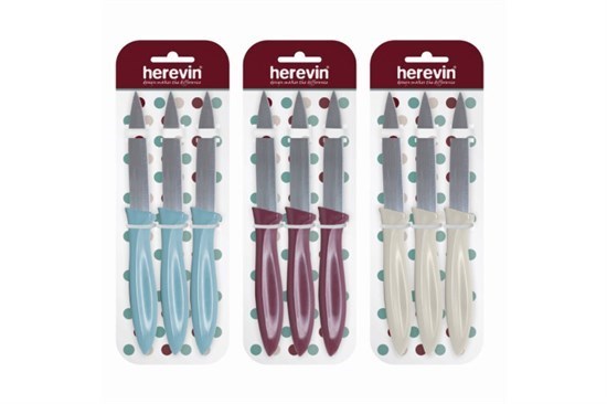 9 Cm Üçlü Nordic Renkli Meyve Bıçağı-36 Set-17821