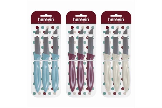 7,8 Cm Üçlü Nordic Renkli Meyve Bıçağı-36 Set-17822