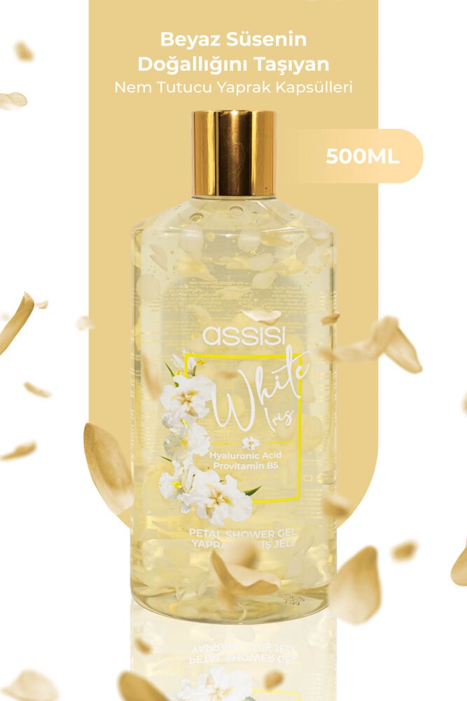Assisi White Iris Hyaluronic Acid & Provitamin B5 Nemlendirici Yapraklı Duş Jeli 500 ml