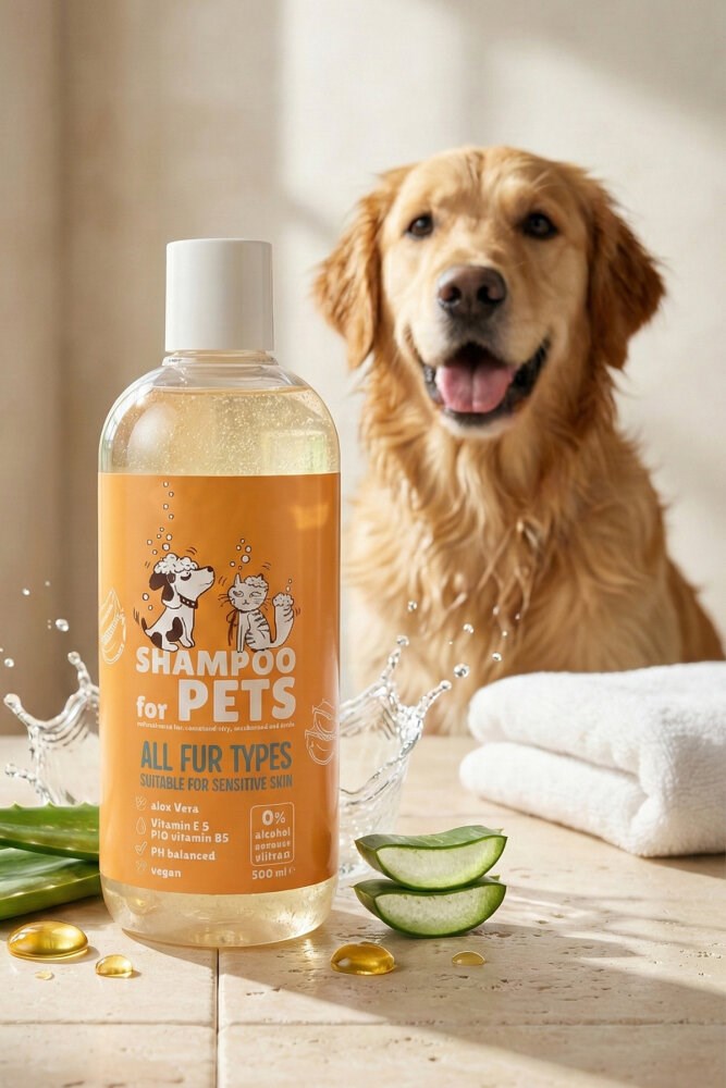 Pufy Pats Vegan Hassas Ciltler İçin Aloe Vera Pet Şampuanı 500 ml