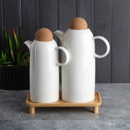 13082 Cork Porselen 2 Boy Yağlık Seti/12-15768