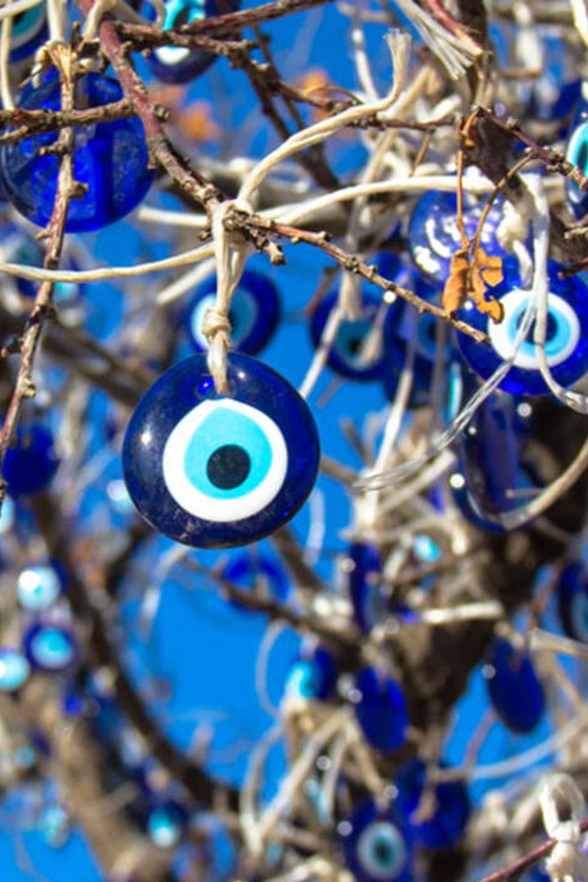 4 Cm 200Adet Ağaç Süsleme Dekor Süsleme Delikli Cam Nazar Boncuğu