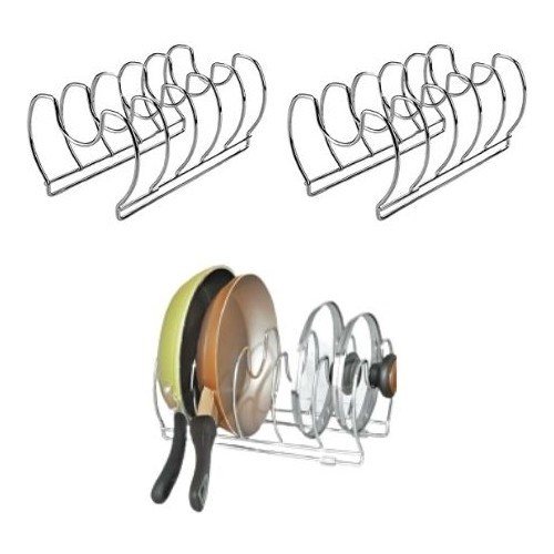 2 Adet Metal Tava Ve Tencere Kapağı Düzenleyici Dolap İçi Tezgah Üstü Düzenleyici