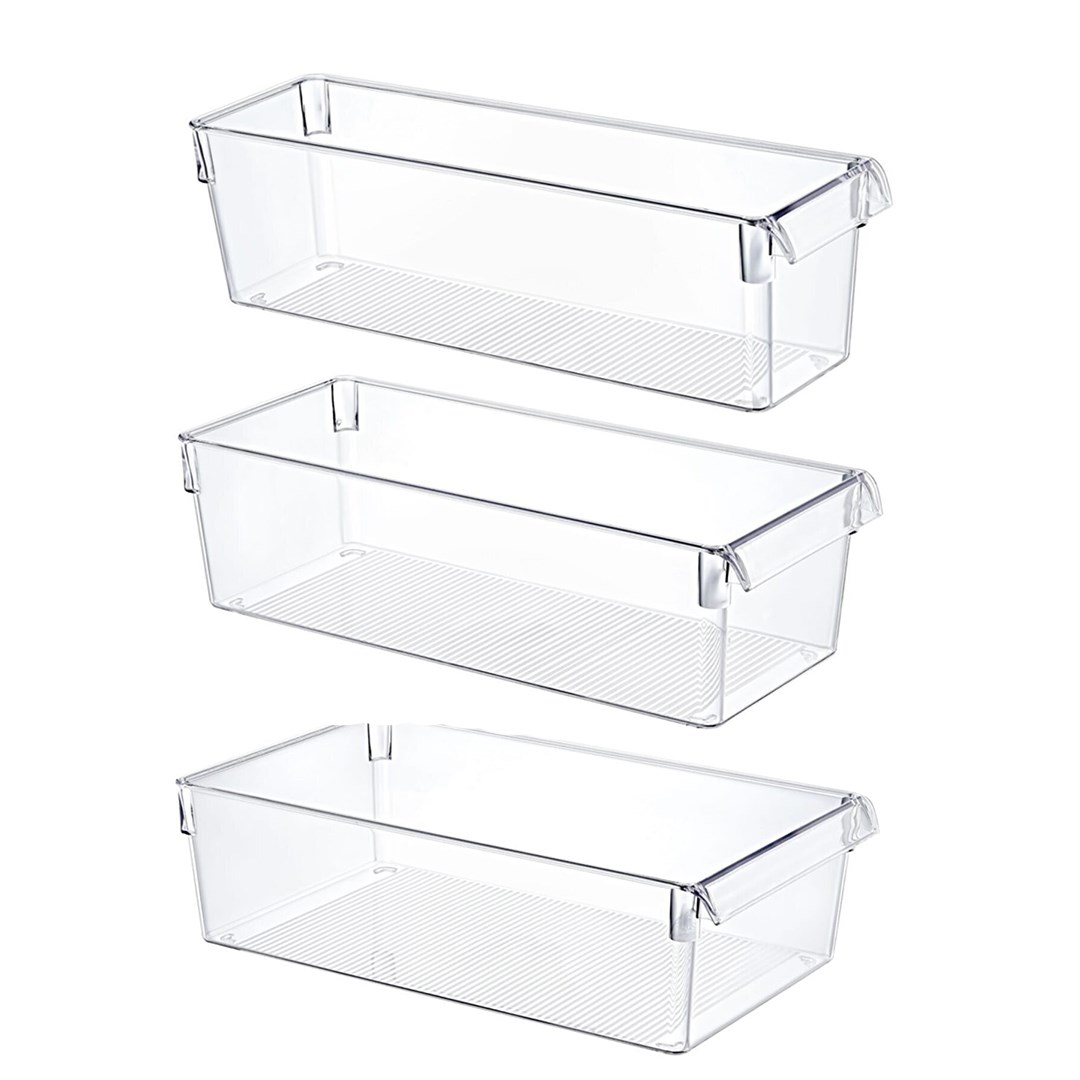 3'Lü Set Tall Clear Buzdolabı & Dolap Içi Düzenleyici Tezhag Üstü Organizer