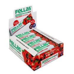 Fellas Vegan Protein Bar - Çilekli ve Kakaolu 40g x 12 Adet