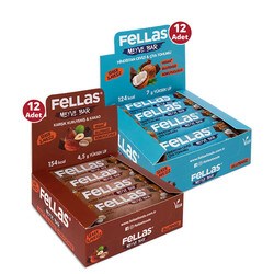 Fellas Meyve Bar 40g Süper İkili Kutu 24 Adet - Hind.cevizi & Chiax12 Adt+Karışık Kuruyemis x12 Adt