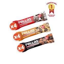 Fellas Yüksek Protein Bar 45g Karma Kutu 12 Adet (3 Çeşit)