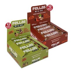 Fellas Meyve Bar 40g Süper İkili Kutu 24 Adet-Antep Fıstıklı x 12 Adt + Karışık Kuruyemişli x 12 Adt