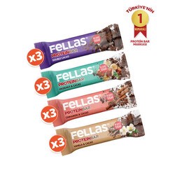 Fellas Protein Bar 32g Karma Kutu 12 Adet (4 çeşit)