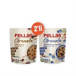 Fellas Granola 2'li - Yaban Mersini & Kuruyemişli 300g  + Fındık & Kakaolu 300g