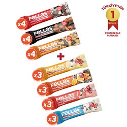 Fellas Yüksek Protein Bar Süper Karma Kutu 24 Adet (Yüksek Protein Karma 45g x 12 + Yüksek Protein Karma 50g x 12)