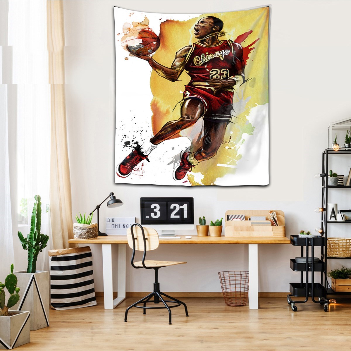 Michael Jordan Basketbol Yıkanabilir Leke Tutmaz Kumaş Duvar Örtüsü Duvar Halısı Tapestry