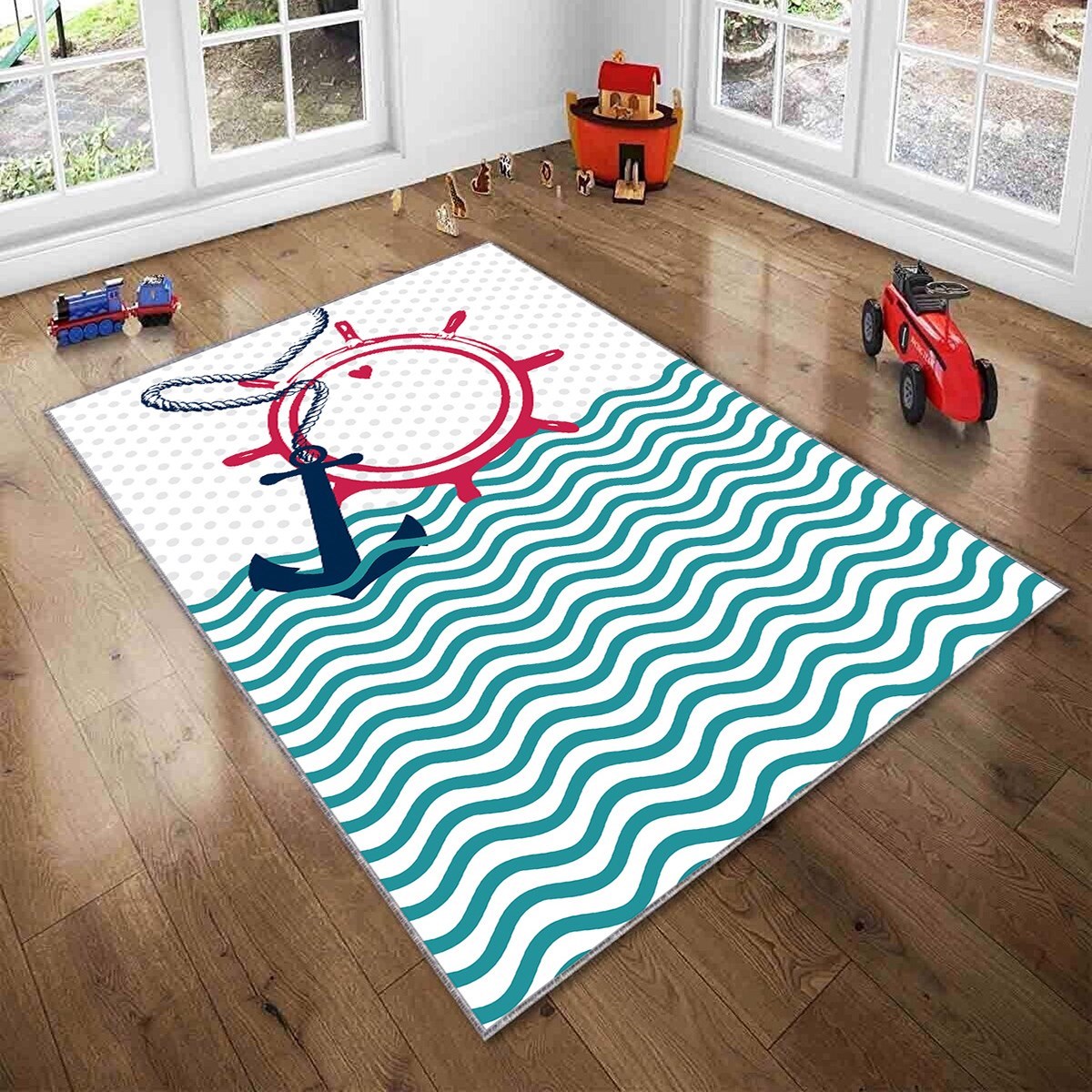 Beyaz Kız Bebek Desenli Yıkanabilir Kaymaz Taban Leke TutmazBebek ve Çocuk Odası Halısı