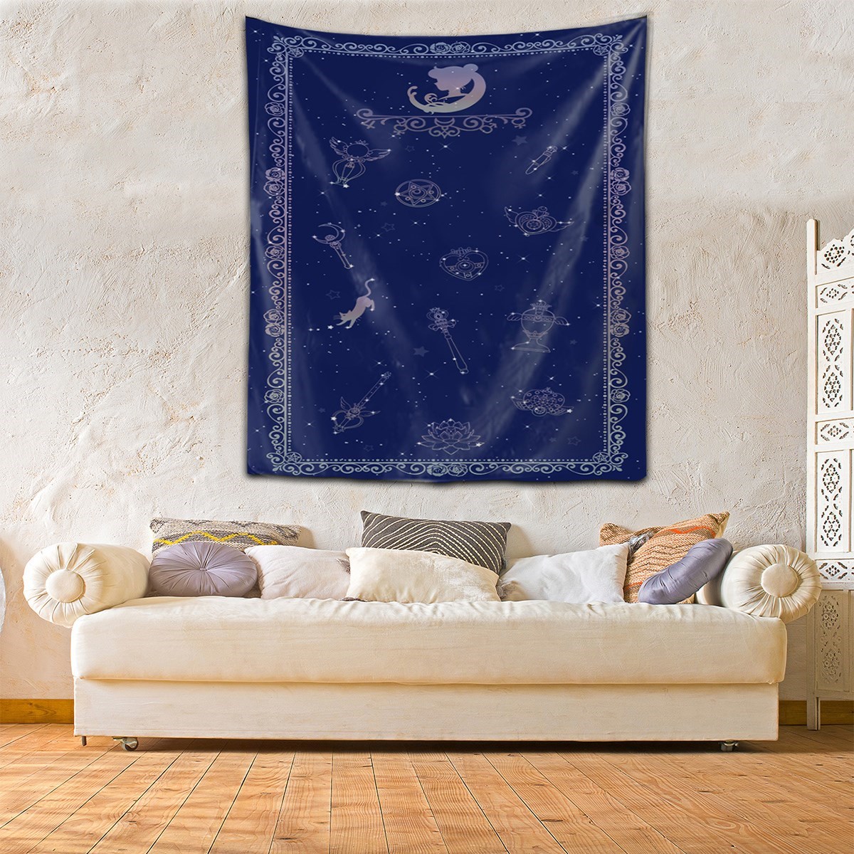 Yıkanabilir Leke Tutmaz Mikropetek Kumaş Astroloji Burç Desen Duvar Örtüsü Duvar Halısı Tapestry