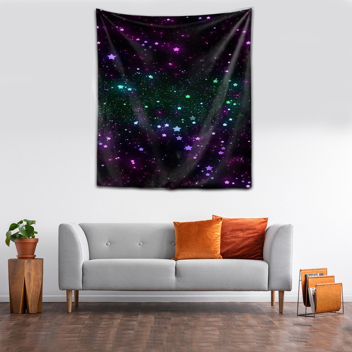 Uzay Space Galaxy Yıldızlar Yıkanabilir Leke Tutmaz Kumaş Duvar Örtüsü Duvar Halısı Tapestry