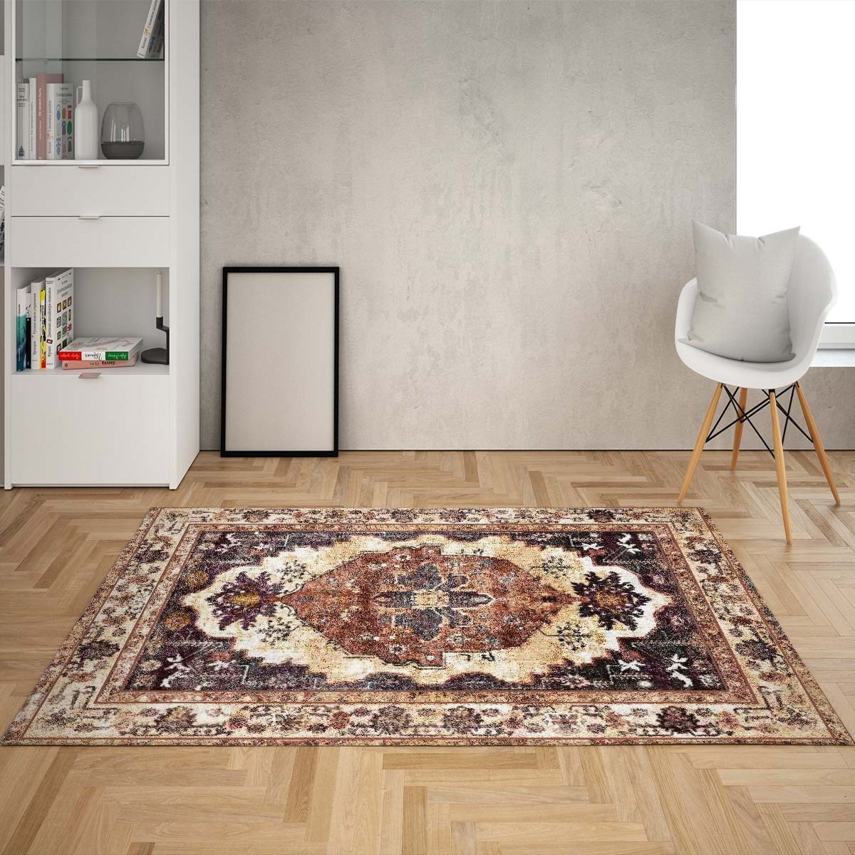 Kilim Desenli Etnik Dijital Baskı Yıkanabilir Kaymaz Taban Modern Salon Halı Ve Yolluk