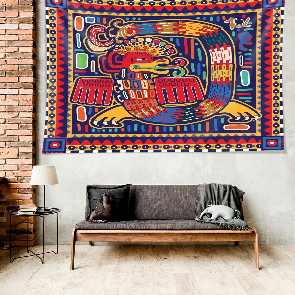 Ejderha Desen Leke Tutmaz Kadife Dokulu Kumaş Duvar Örtüsü Duvar Halısı Tapestry