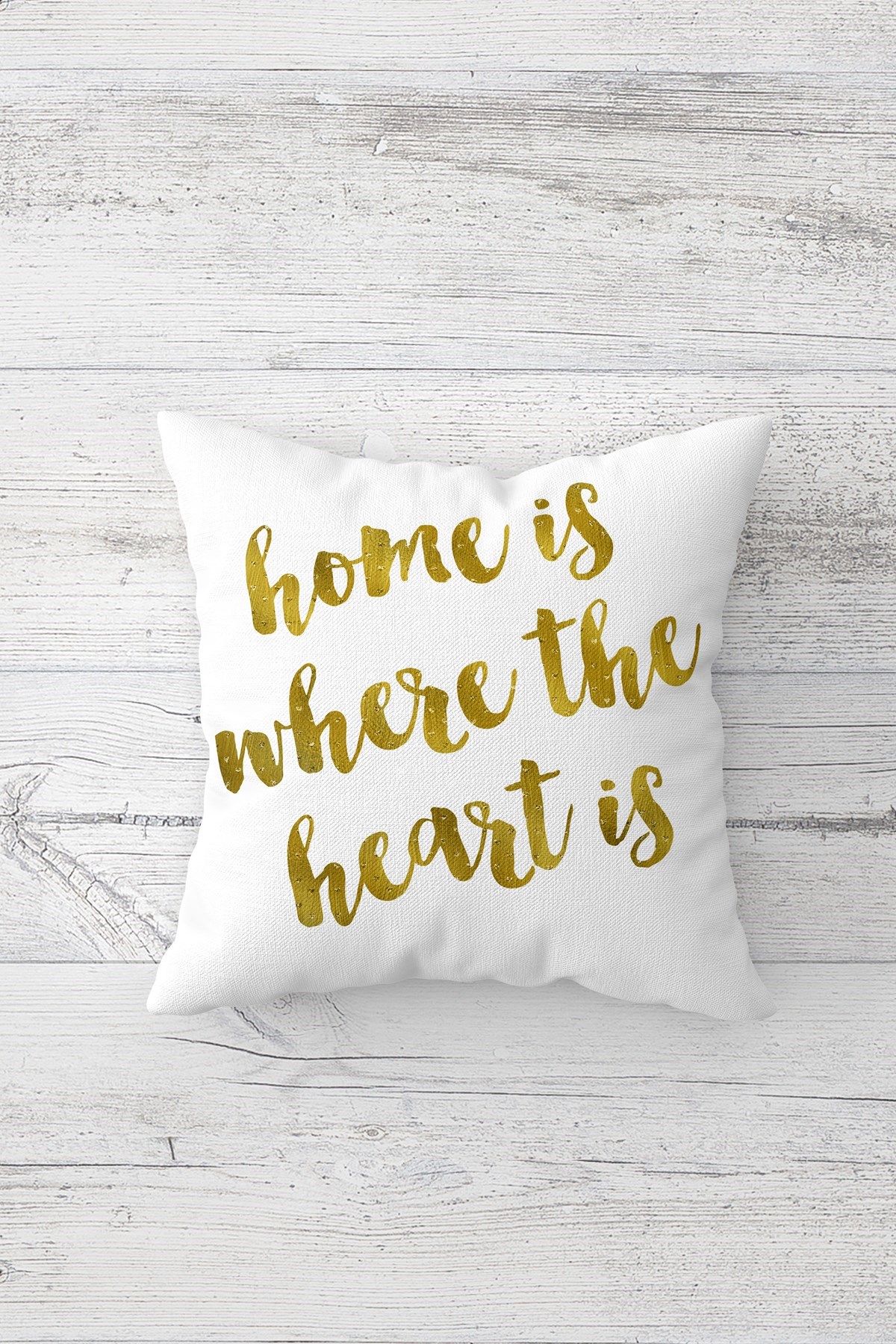 Home is Where Heart is Gizli Fermuarlı Dekoratif Yastık Kılıfı Kırlent Kılıfı Koltuk Yastık Kılıfı