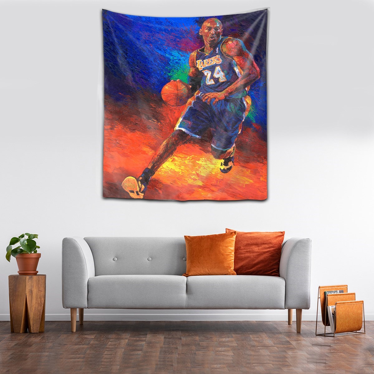 Kobe Bryant Basketbol Yıkanabilir Leke Tutmaz Kumaş Duvar Örtüsü Duvar Halısı Tapestry